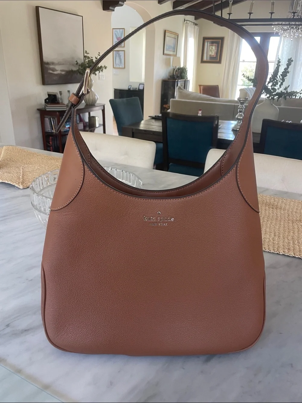 Kate Spade $354 Aster hobo shoulder bag tan warm gingerbread